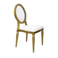 Chaise élégante en aluminium empilable pour mariage et banquet, dossier transparent en cristal, matériau métallique avec emballage sécurisé pour l'expédition