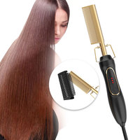 Ions négatifs Brosse lisseur de cheveux professionnel Température réglable Peigne à ions négatifs Mini Flexible Protection