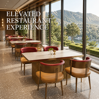 Ensemble de table et de chaises de salle à manger commerciales confortables, robustes et résistantes aux rayures avec plateau en pierre frittée CONTEMPORAIN pour restaurant