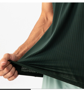 T-shirt rafraîchissant à séchage rapide pour hommes, respirant, pour la gym, l'entraînement, la course à pied, le sport, évacuant l'humidité, haut athlétique - Product Image 3