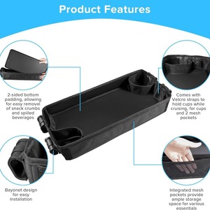 Plateau de poussette Wonderfold noir pliable en tissu Oxford pour l'alimentation des bébés, à utiliser avec une poussette - Product Image 4