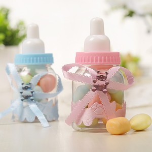 Décoration de fête prénatale, boîte cadeau pour garçon bleu, fille rose, boîte en plastique pour biberon, boîte à bonbons pour anniversaire, baptême, fête - Product Image 3