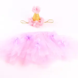 Özel bebek kız şifon çiçek saç bandı seti kızlar sevimli elastik tutu elbise gaf seti Blommer ücretsiz kargo