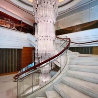 Lustre de hall d'hôtel de luxe Senfey, E12 LED, or, hauteur réglable, luminaire suspendu en cristal, design d'intérieur pour plafond haut