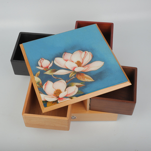 Caja de Almacenamiento de Madera MDF Giratoria de Cuatro Compartimentos Hecha a Mano, Diseño Rectangular Clásico, Grabado Láser, Madera de Arce Reciclable, Empaque Personalizado - Product Image 2