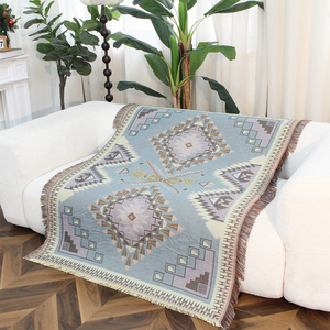 Fournisseur OEM ODM en gros de couvertures bohèmes en jacquard avec motif de tapisserie aztèque, personnalisation sur mesure - Product Image 4