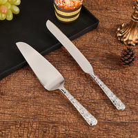 Ensemble cadeau de mariage en argent anniversaire Vintage fête décoration or outils de gâteau couteau à gâteau et ensemble de serveur