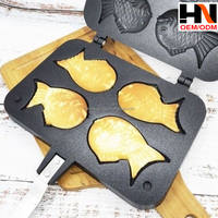 Poêle à Taiyaki 2, 3 ou 4 poissons, antiadhésive, pour gaufres, mini-œufs et crêpes, ensemble de cuisson