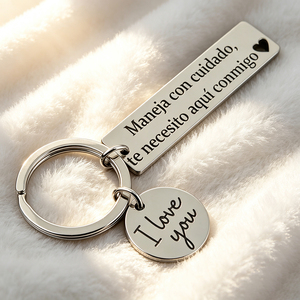 Divertido Set de Llaveros para Parejas, con Etiqueta Grabada en Oro Rosa y Negro y Colgante de Corazón, Regalo para Novio - Product Image 2