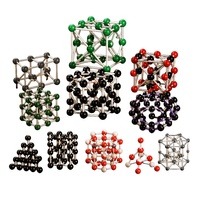 10 types de graphites de fullerène C60 de grande taille, diamants, SiO2, CO2, glace d'iode, NaCl, Cu, Fe, Mg, structures de réseau cristallin - Éducatif