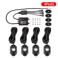 Kontrol Aplikasi Lampu Sepeda Warna Cerdas, Aksesori Sepeda Motor Truk Mobil 4 Pod Rgb Led Rock Bros