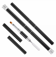 Pinceau à ongles en gel double extrémité personnalisable populaire, manche en métal, virole sertie, double tête, poils synthétiques en nylon