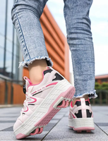 Patins à roulettes professionnels pour filles, double rangée de roues en polyuréthane, patins à roulettes à grande vitesse, patins à glace d'extérieur
