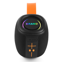 Haut-parleur sans fil portable avec grand haut-parleur de 66 mm, 5 W, étanche IPX4, lumière RGB, microphone intégré, haut-parleur de camping en plein air
