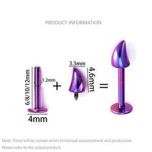 أقراط معدنية من التيتانيوم ASTM F136 على شكل قرون الشيطان الصغيرة بالجملة، موسعات للأذن، مجوهرات لثقب الغضروف والتراغوس - Product Image 4
