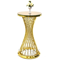 Table de bar à gâteaux moderne en acier inoxydable Table de fête ronde pour événement de mariage pour l'extérieur/hôtel Vente en gros