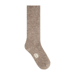 Chaussettes Femme 2025 Automne/Hiver <span class=keywords><strong>en</strong></span> <span class=keywords><strong>Laine</strong></span> et <span class=keywords><strong>Mohair</strong></span> Moelleux, Logo Estampé à Chaud Vintage, Chaussettes Jacquard Amples au-dessus du Genou - Product Image 1