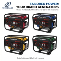 Générateur d'essence portable 2000W, réservoir de carburant de 15L, moteur OHV 212cc pour le camping, les événements en plein air, les camions de nourriture et les travaux légers