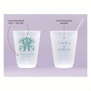 Vasos de Fiesta Personalizados de 12 oz, Vasos de Plástico Ecológicos Reutilizables, Decoración Romántica para Bodas y Fiestas en la Playa - Product Image 4