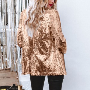 <span class=keywords><strong>Giacca</strong></span> da donna con paillettes Shinny <span class=keywords><strong>giacca</strong></span> da donna elegante Cardigan top Glitter a maniche lunghe <span class=keywords><strong>giacca</strong></span> da discoteca - Product Image 2