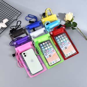 Waterproof <b>Mobile</b> Phone Bag With Touchscreen Transparent Velcro Closure For Swimming Outdoor Use 11x21cm - Product Image 1