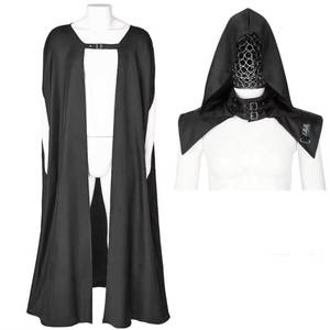 Medieval Hooded <b>Coat</b> Gothic Tunic Trench Halloween COS Devil Wizard Death <b>Robe</b> Cape - Product Image 6