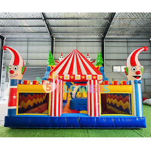 Nouveau design gonflable Jumping <span class=keywords><strong>Paradise</strong></span> Juegos Inflables Cirque Clown Thème Château de maison plein d'entrain avec toboggan - Product Image 2