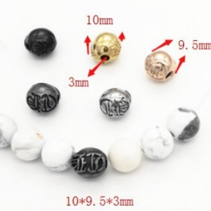 yunnique Retro Six Syllable Mantra 10mm Stainless Steel Bead Round <b>Spacer</b> For Bracelet Making Jewelry Findings Components - Product Image 2