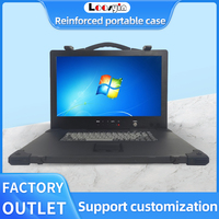 Châssis de contrôle industriel portable 4U de 17,3 pouces, rabattable, renforcé, pour ordinateur portable portable, diffusion en direct, système précis tout-en-un