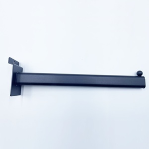Wholesale Adjustable Metal Black Slatwall Clothes Display <strong>Hooks</strong> <strong>Brackets</strong> Fittings 300mm Length 15x30mm Thickness for - Product Image 2