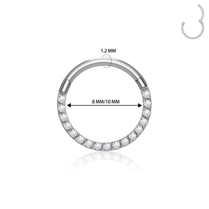 Anelli per Naso e Orecchie in Titanio G23 ASTM F136, 16G 18G, con Zirconia Cubica, per Cartilagine ed Elici, Orecchini alla Moda con Chiusura a Cerniera, Gioielli per Piercing Corporeo - Product Image 3