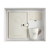 Coffret cadeau d'entreprise personnalisé, ensemble de luxe avec carnet en cuir PU gaufré, mug, porte-cartes, souvenir d'entreprise