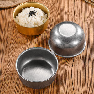 ชามขนมสแตนเลสแบบย้อนยุค จานใส่เครื่องปรุงทรงกลมหนา สำหรับงานเลี้ยงแคมป์ปิ้ง อาหารโรงแรม สีพื้น - Product Image 3