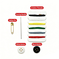 Kit de couture miniature jetable 2-en-1, portable, pour voyages, hôtel, maison, réparation de vêtements, bricolage
