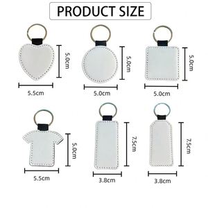 Llavero de Cuero PU Blanco Sublimable Personalizado para Regalos Promocionales de Festivales, Adorno Colgante Decorativo al por Mayor - Product Image 2