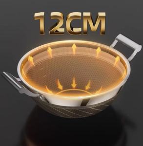 <span class=keywords><strong>Wok</strong></span> antiadherente de acero inoxidable 304 con dos orejas de 36-40cm <span class=keywords><strong>para</strong></span> <span class=keywords><strong>cocinar</strong></span> sartén - Product Image 5