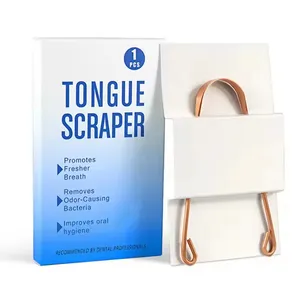 Wholesale Copper Tongue Scraper Fighting Bad Breath U Shape Tongue Cleaner Scraper Stainless Steel For Adult