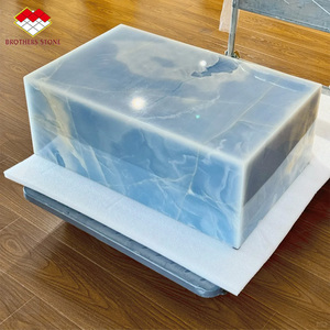 Modernas y Extravagantes Baldosas de <span class=keywords><strong>Gran</strong></span> Formato de Ónix Azul Ecológico, Duradero, Retroiluminado, Pulido, Translúcido, Natural, con Diseño de <span class=keywords><strong>Libro</strong></span> - Product Image 2