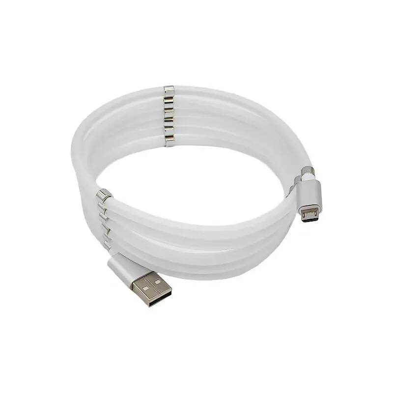 OEM 1m मैग्नेटिक USB 3A फास्ट चार्जिंग डेटा केबल फ्लेम रिटार्डेंट लचीला TPE मटेरियल iPhone/TYPE-C/माइक्रो USB के लिए उपयुक्त है