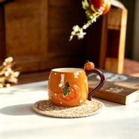 Théière artisanale en céramique émaillée en forme de citrouille, décorative pour la Fête de la Récolte d'Automne, pour une portion individuelle, compatible avec les plaques de cuisson