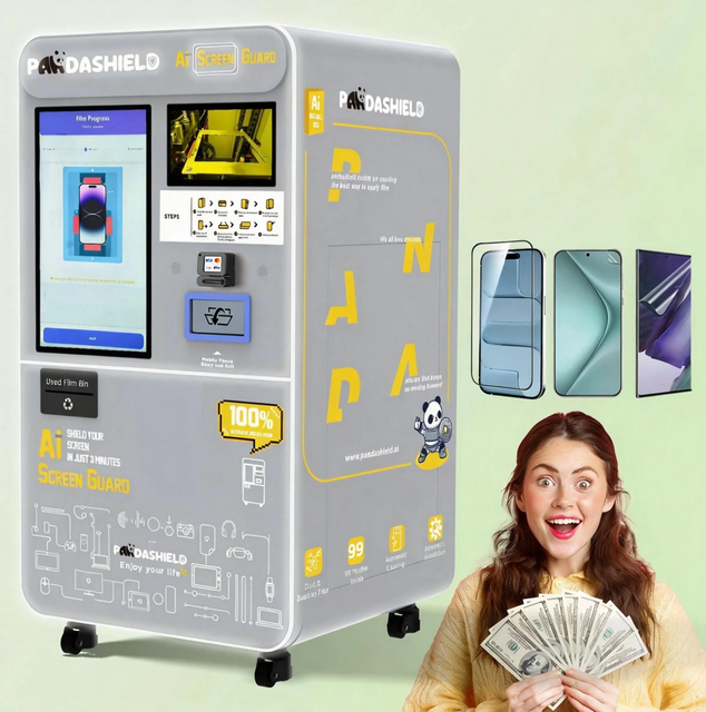 New Arrival Custom AI Fully Automatic Dust Proof Cellphone Smartphone Screen Guard Mobile Phone Screen Protector Vending Machine