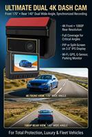 Caméra de voiture 4K 3 pouces STARVIS 2 IMX675 WiFi sans fil, vision nocturne, boîte noire pour voiture, caméra de tableau de bord avant et arrière 4K