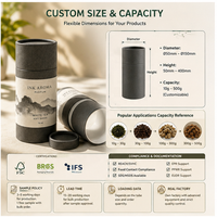 Emballage en tube de papier FSC imprimé sur mesure, OEM, boîte ronde en carton kraft écologique pour thé, café, bougie, cosmétique, cadeau
