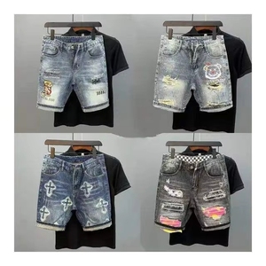 Short en <span class=keywords><strong>jean</strong></span> <span class=keywords><strong>noir</strong></span> <span class=keywords><strong>slim</strong></span> pour <span class=keywords><strong>homme</strong></span>, imprimé, élastique, déchiré, style hip-hop punk, <span class=keywords><strong>jean</strong></span> <span class=keywords><strong>troué</strong></span>, formel, été, respirant - Product Image 3