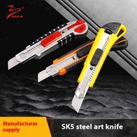 Cutter de sécurité de bureau DIY OEM en acier à haute teneur en carbone, 18 mm, rétractable, avec poignée ergonomique en aluminium et prise en main confortable