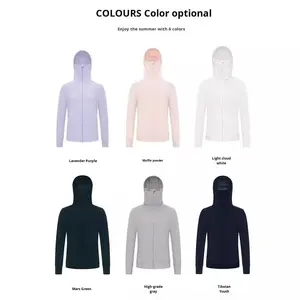 Giacca Bomber UPF50+ in Seta <span class=keywords><strong>Ghiaccio</strong></span> per Donna, Protezione UV Traspirante per Esterni, Streetwear con Cappuccio e Ampia Visiera, Logo Personalizzabile per <span class=keywords><strong>Uomo</strong></span> - Product Image 4