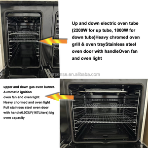 Horno de cocina de 48 "de acero inoxidable UE/CE y Ghana SONCAP certificado 7 quemadores <span class=keywords><strong>Gas</strong></span> + eléctrico para hoteles/panaderías - Product Image 4