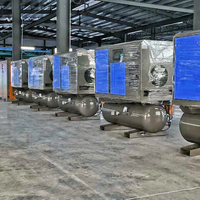 Kompresor Sekrup AC Berpendingin Udara All-in-One 5.5KW 7.5HP Tangki 150L Mesin Satu Tahap Bersertifikasi CE Bantalan Stasioner