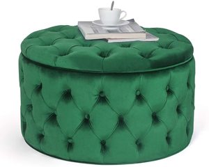 Commercio all'ingrosso rotondo velluto negozi <span class=keywords><strong>Haussmann</strong></span> moderno bianco soggiorno mobili piccoli sgabelli rotondi - Product Image 1