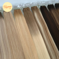 Extensions de cheveux humains vierges européens à double trame, confectionnées à la machine, pour usage professionnel en salon, toutes les couleurs disponibles